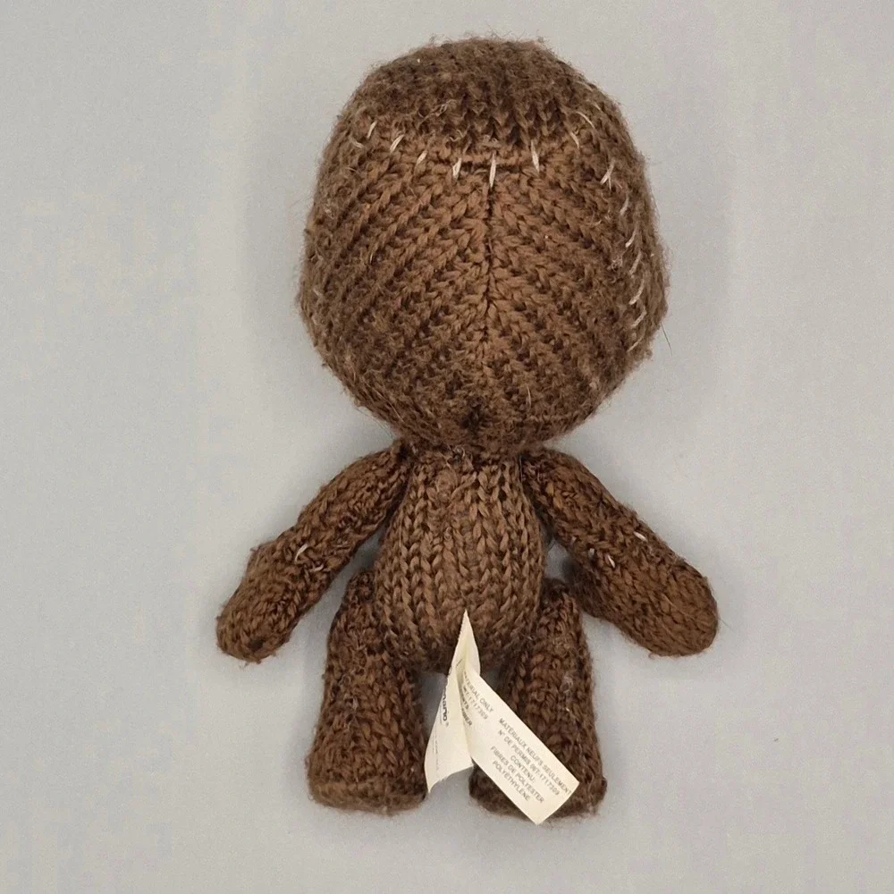 Senario LittleBigPlanet Sackboy Brown Knit Plush Zipper Button Eyes 2010 6